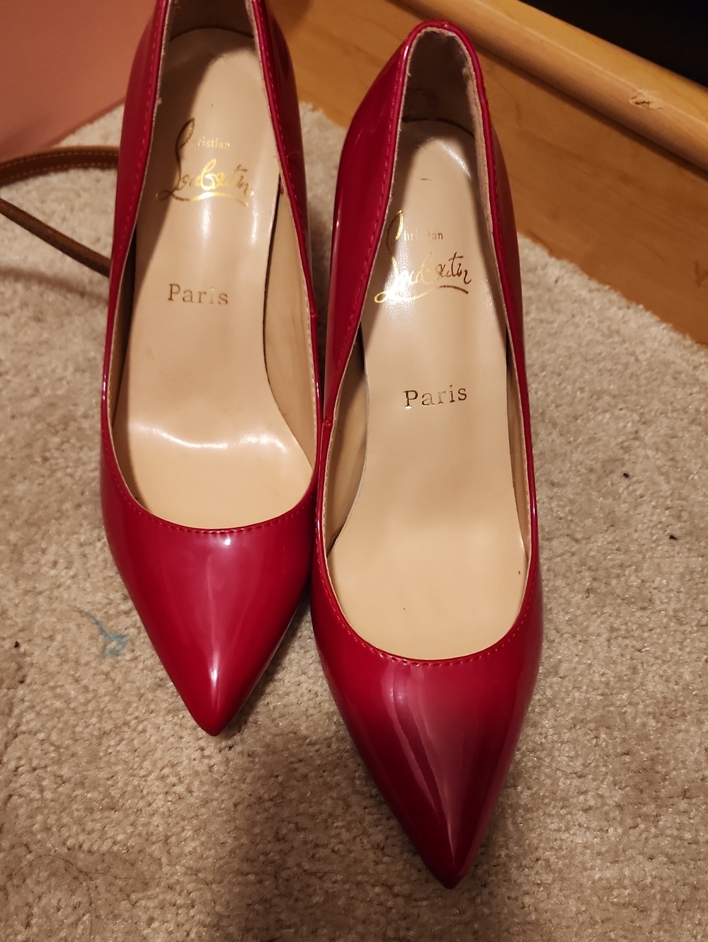 Cherry Red Patent Pointed Pumps